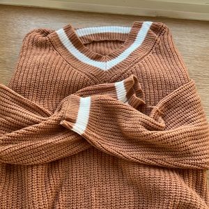 Orange and White Sweater